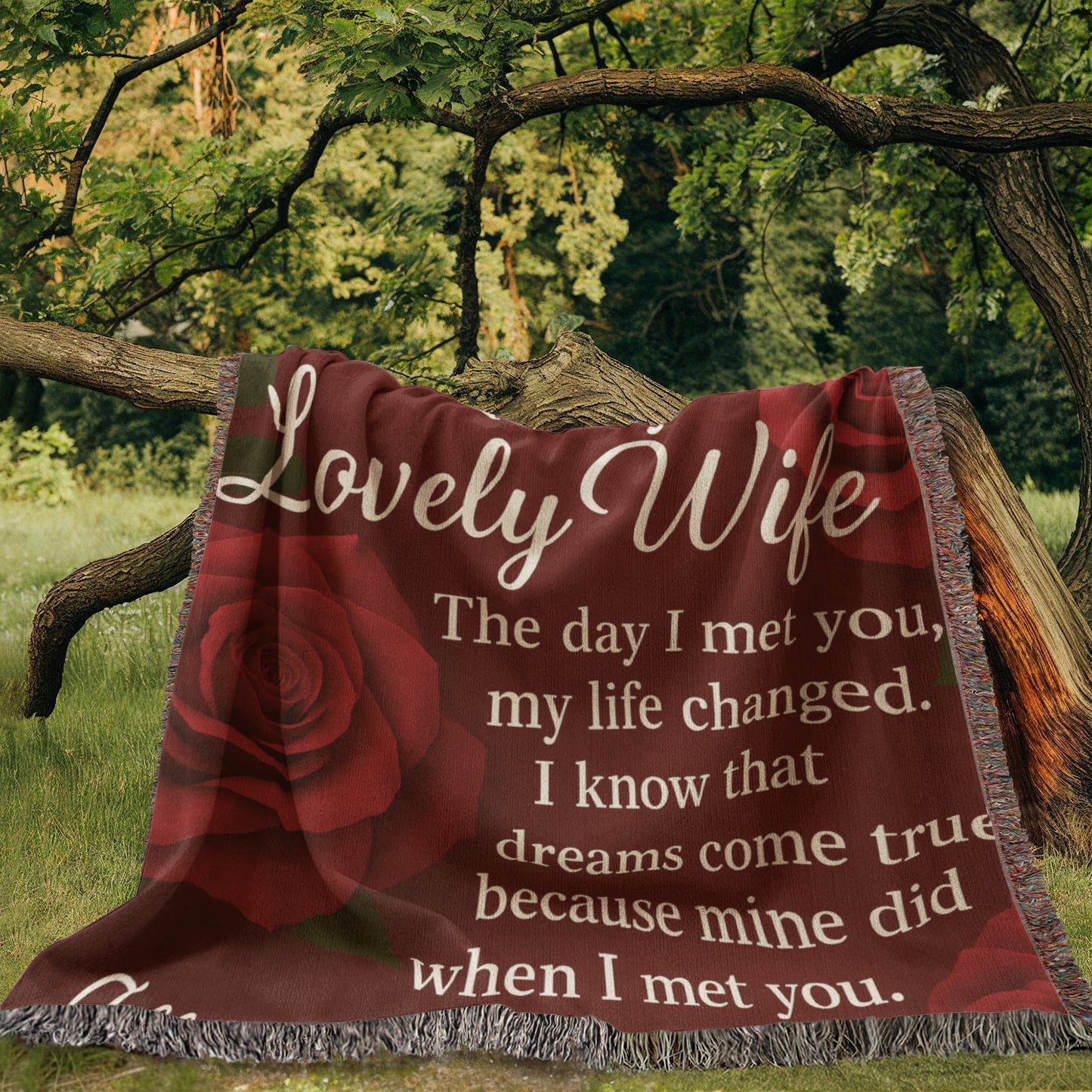 To My Lovely Wife-The Day I Met You-Heirloom Woven Blanket