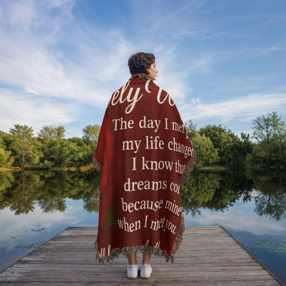 To My Lovely Wife-The Day I Met You-Heirloom Woven Blanket