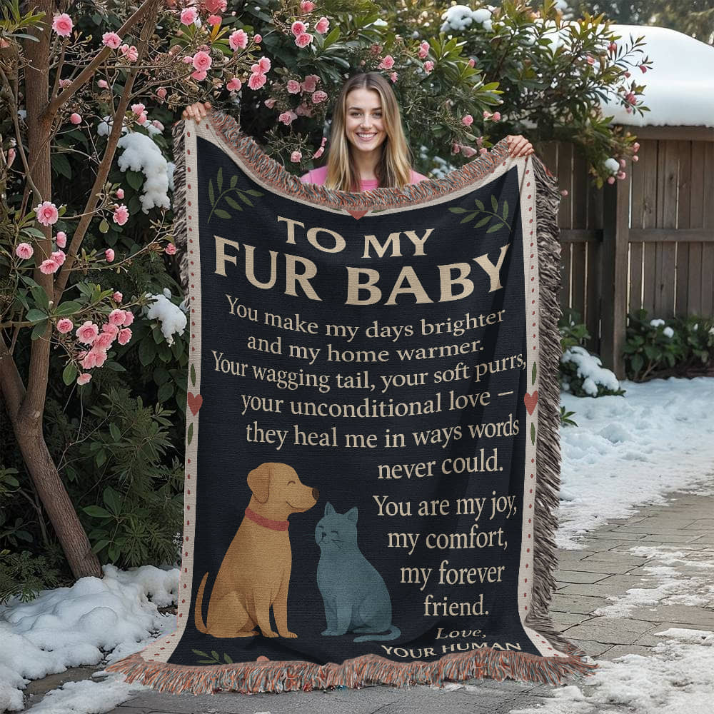 To My Fur Babys-Love Your Human-Heirloom Photo Woven Blanket 💕