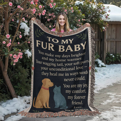 To My Fur Babys-Love Your Human-Heirloom Photo Woven Blanket 💕