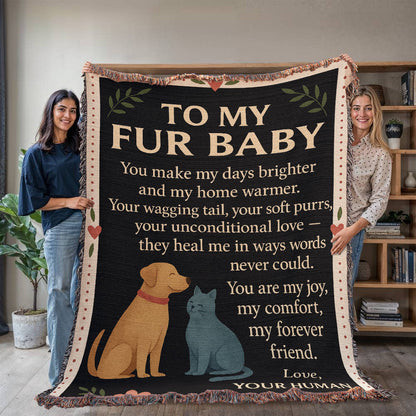 To My Fur Babys-Love Your Human-Heirloom Photo Woven Blanket 💕