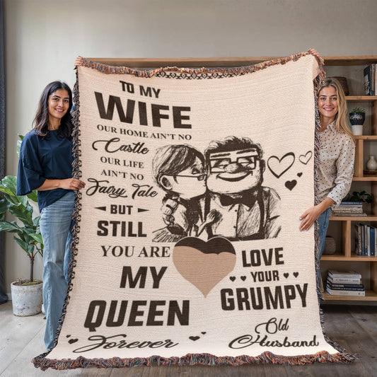 To My Wife- You Are My Queen-Heirloom Woven Blanket