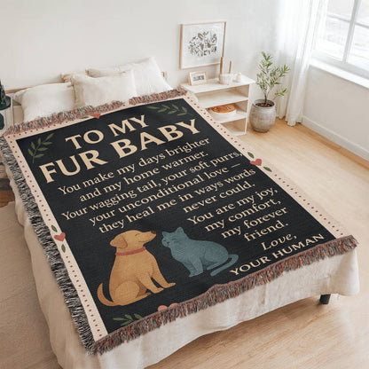 To My Fur Babys-Love Your Human-Heirloom Photo Woven Blanket 💕