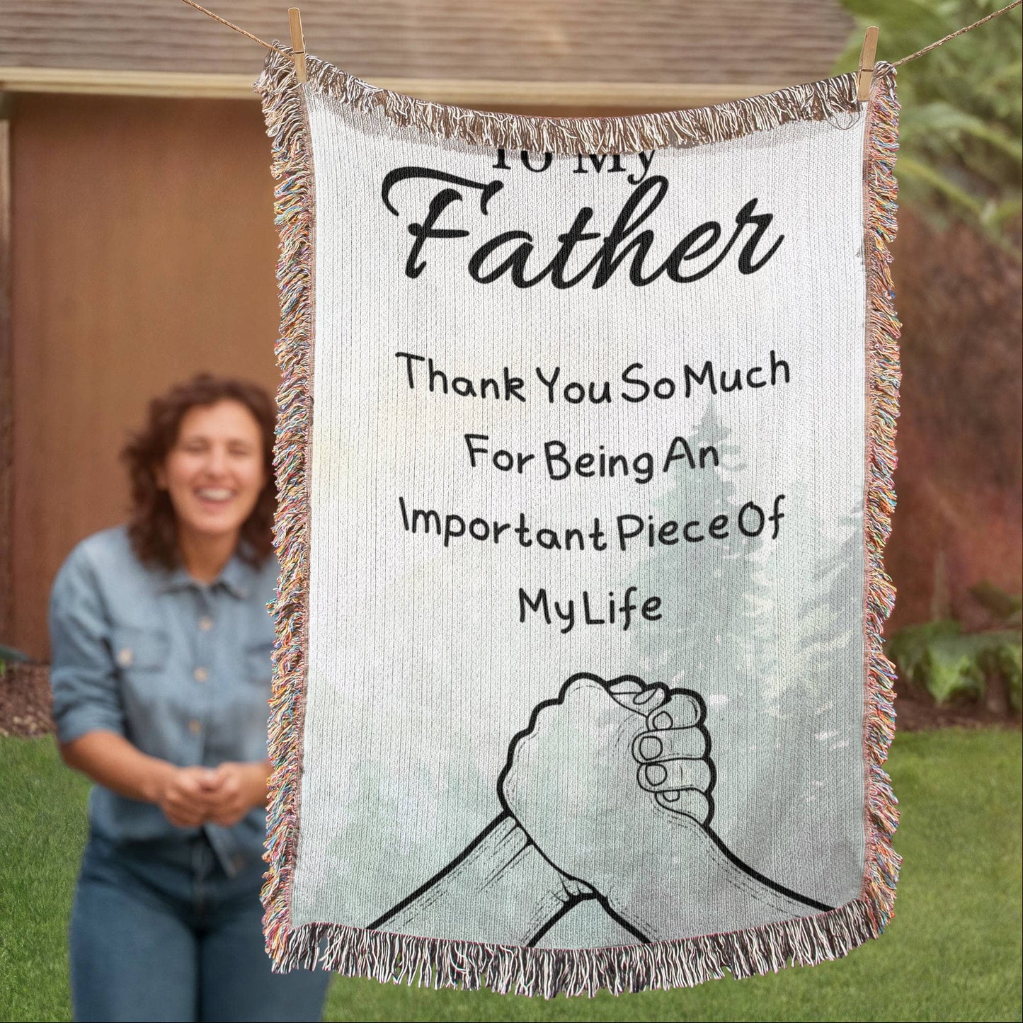 To My Father- "Thank You" - Woven blanket