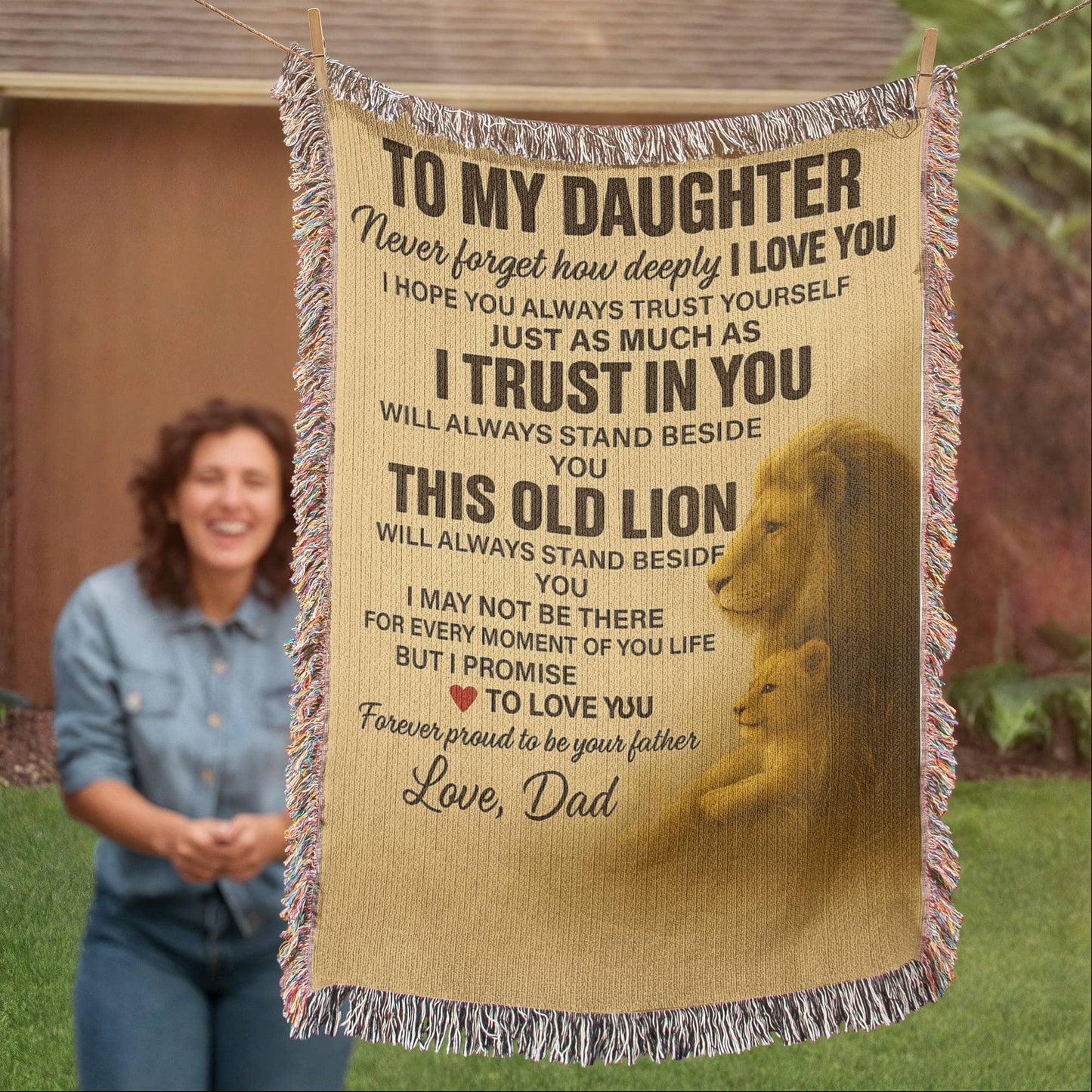 To My Daughter- Never Forget-Heirloom Artwork Woven Blanket