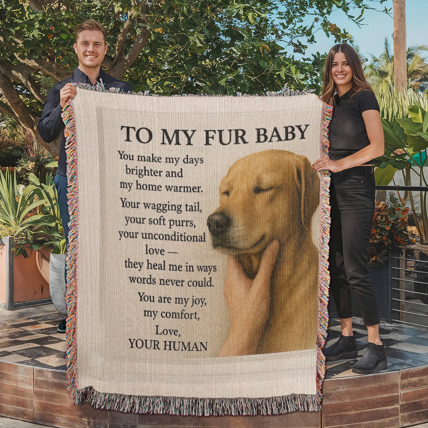 To My Fury Buddy's-Heirloom Artwork Woven Blanket