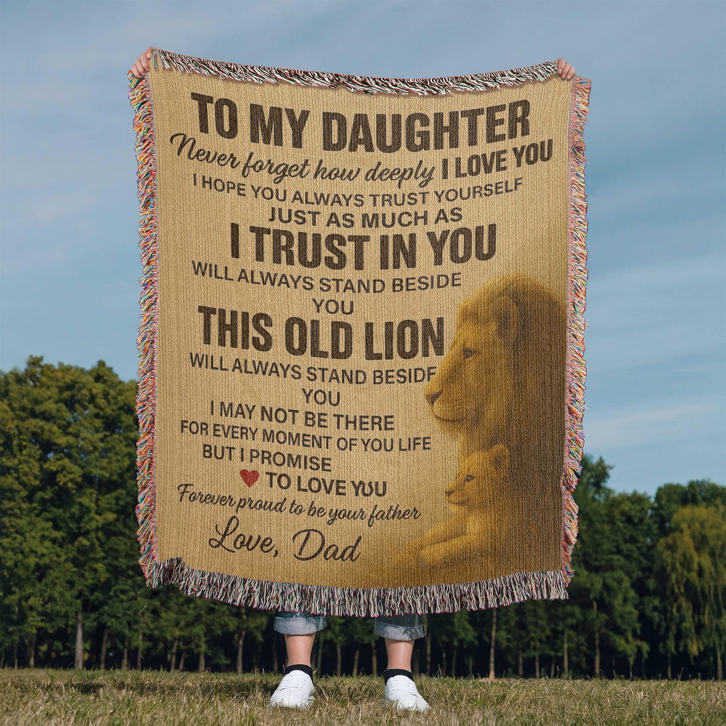 To My Daughter- Never Forget-Heirloom Artwork Woven Blanket