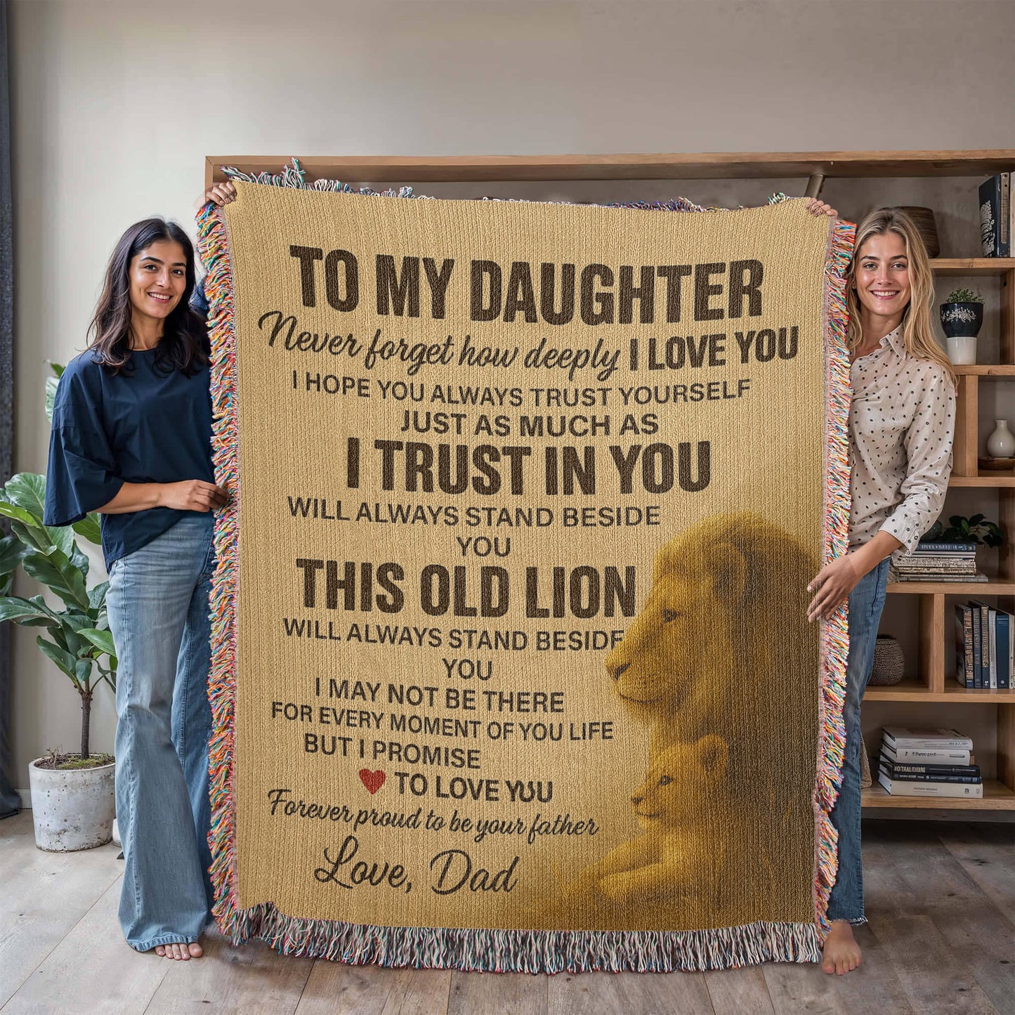 To My Daughter- Never Forget-Heirloom Artwork Woven Blanket