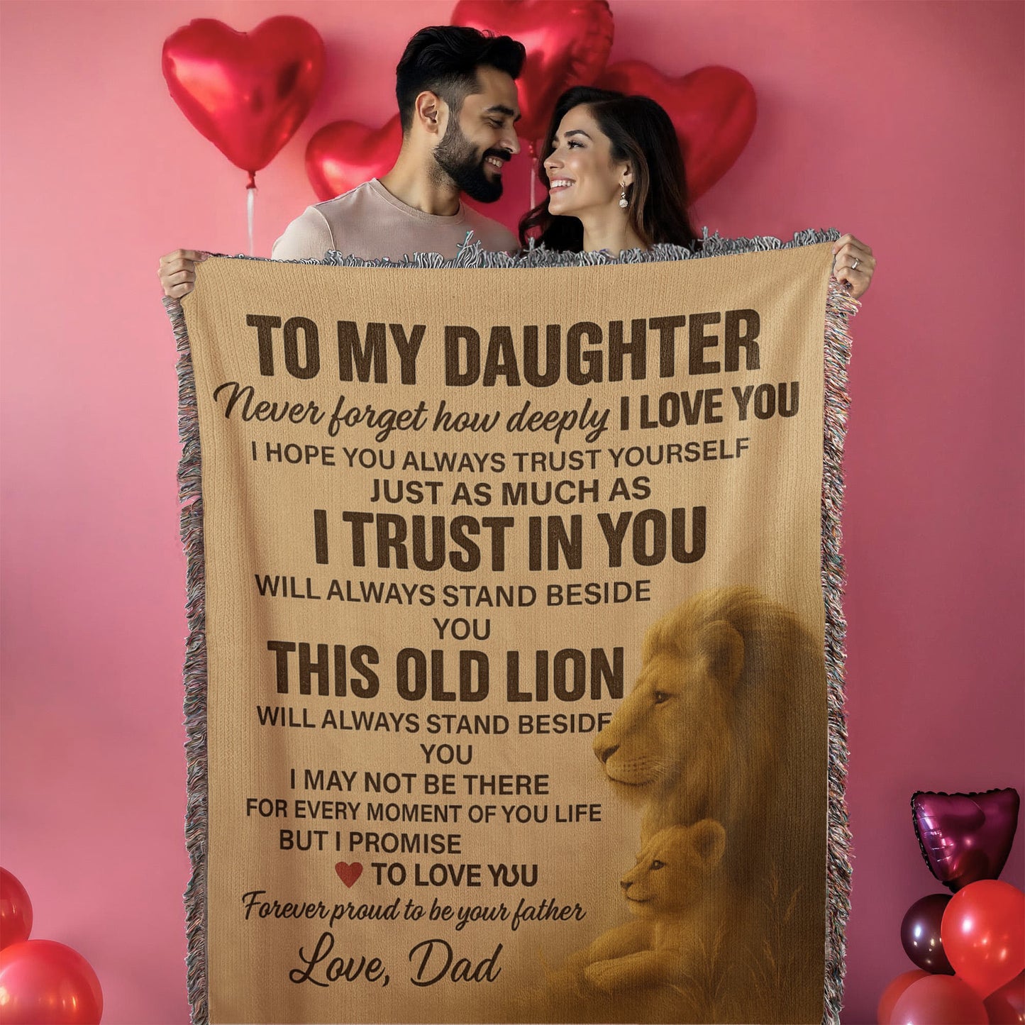 To My Daughter- Never Forget-Heirloom Artwork Woven Blanket