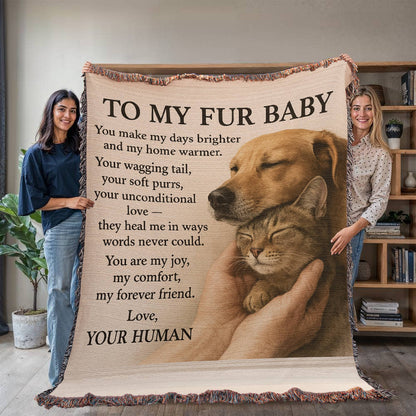 To My Fury Buddy's-Heirloom Artwork Woven Blanket