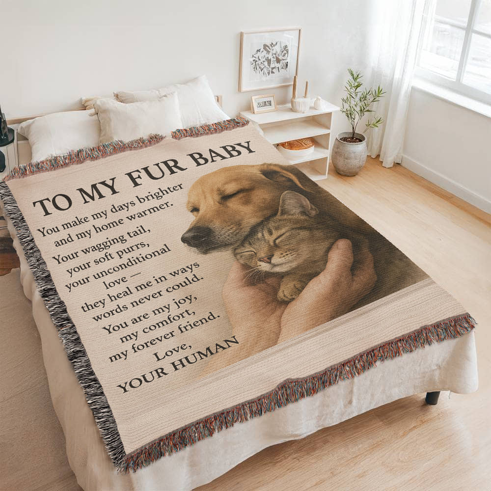 To My Fury Buddy's-Heirloom Artwork Woven Blanket