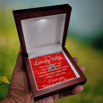 To My Lovely Wife-Heartfelt Love Note- Baby Feet Heat Necklace