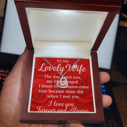 To My Lovely Wife-Heartfelt Love Note- Baby Feet Heat Necklace