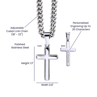 The Knight Who Carrys the Cross-Gift for Man-Artisan Cross With Cuban Link Chain