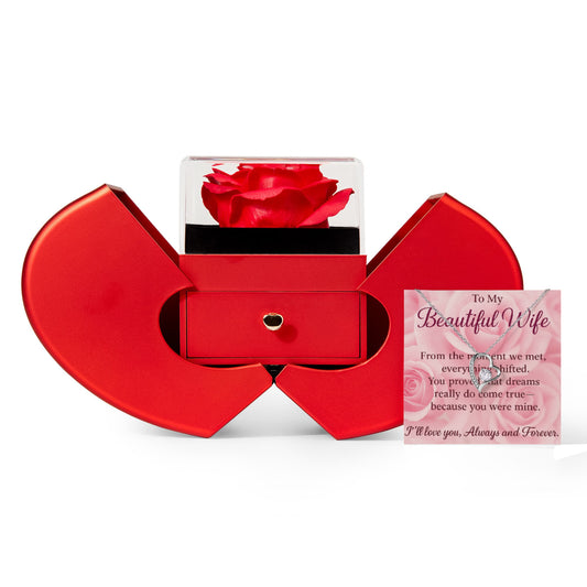 To My Beautiful WIFE-You Proved that -Forever Love Necklace and Heart Gift Box
