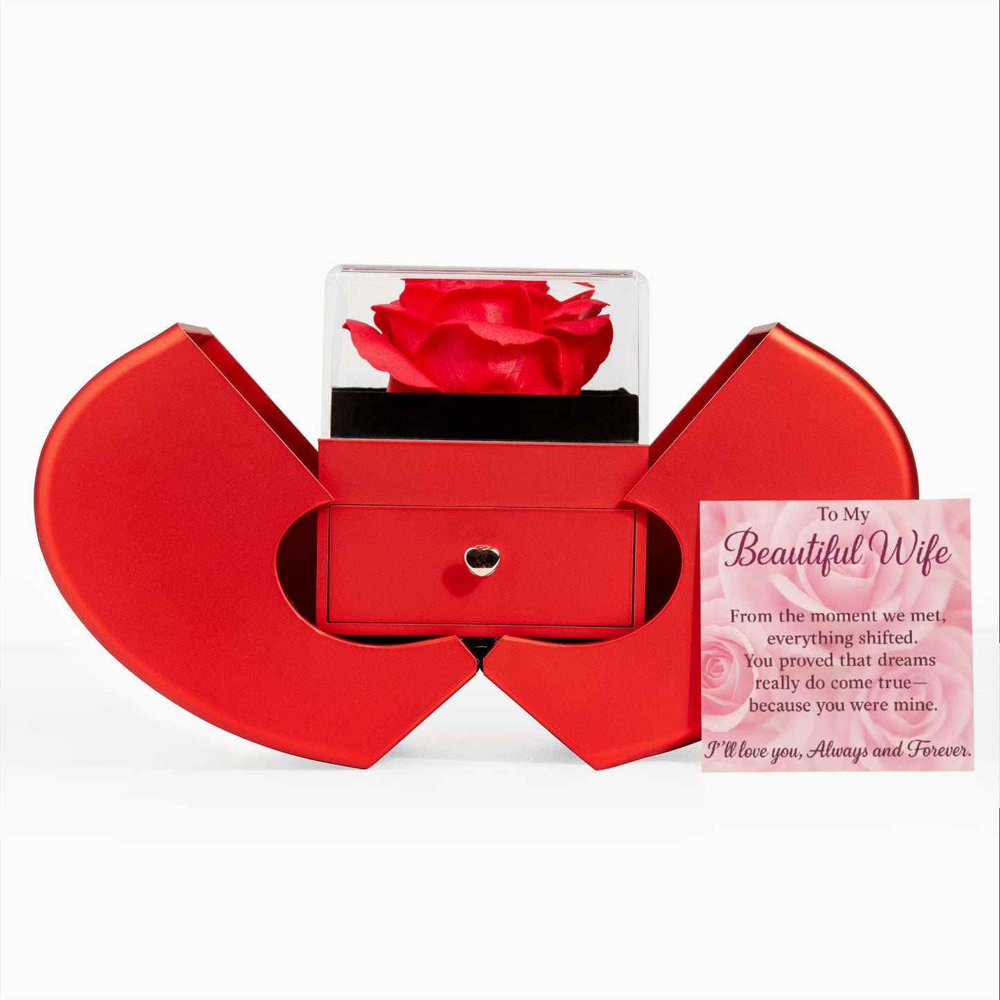 To My Beautiful WIFE-You Proved that -Forever Love Necklace and Heart Gift Box