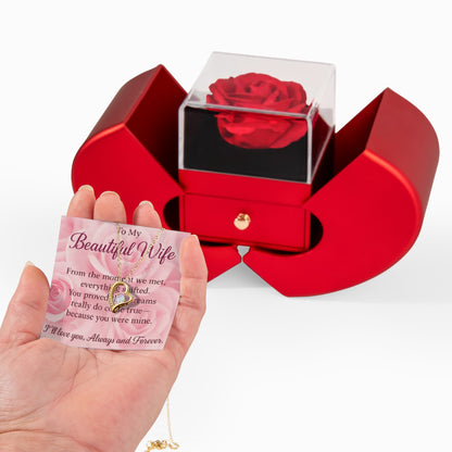 To My Beautiful WIFE-You Proved that -Forever Love Necklace and Heart Gift Box