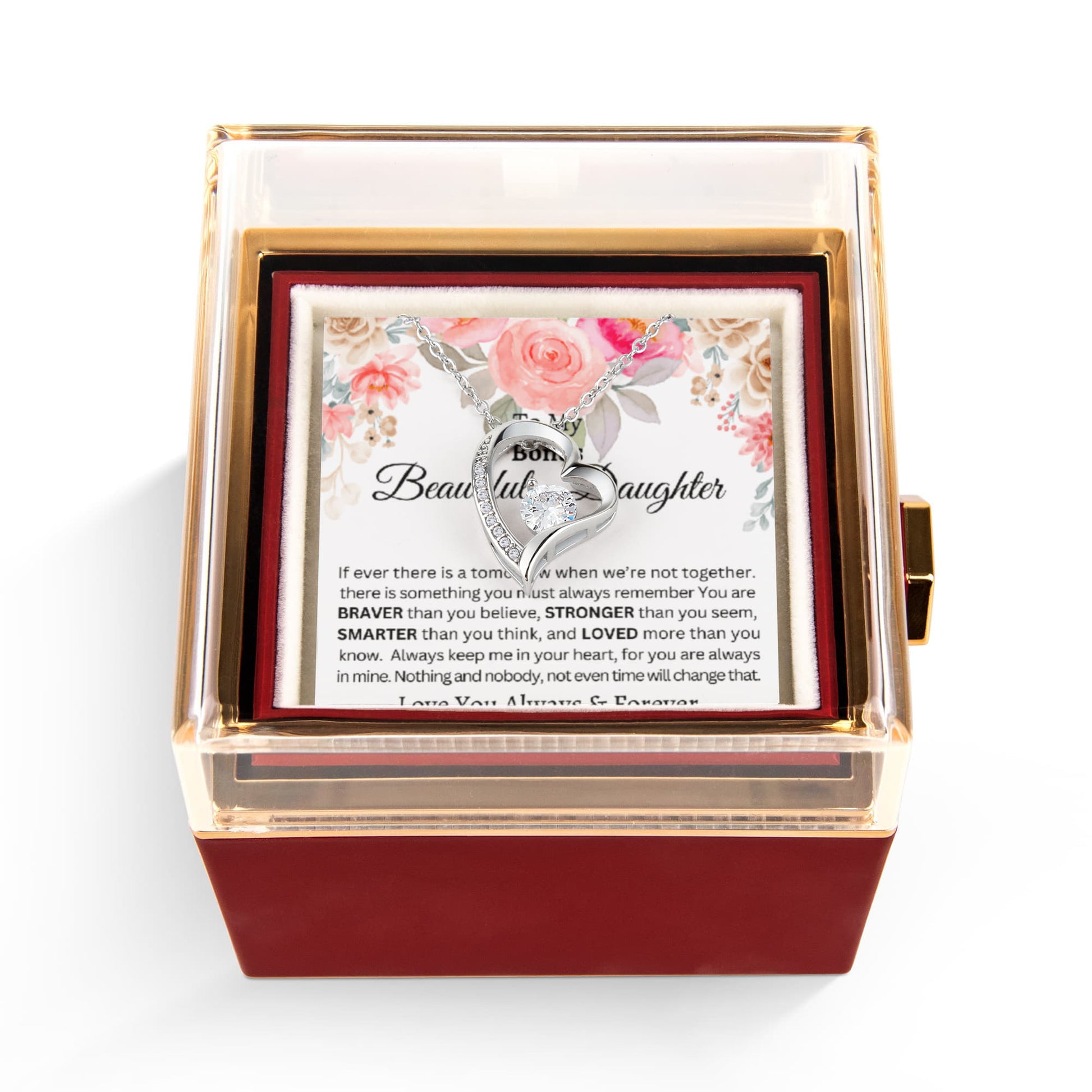 Forever Love Necklace with Luxurious Box gift for Bonus Daughter