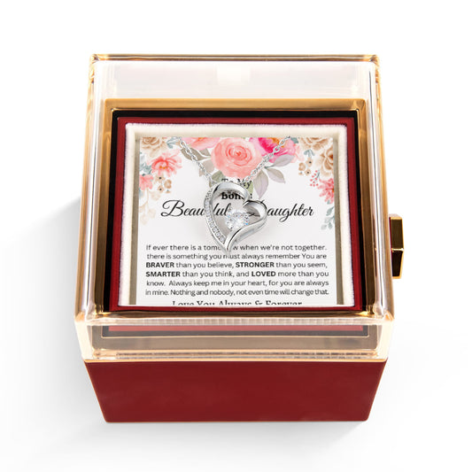 Forever Love Necklace with Luxurious Box gift for Bonus Daughter