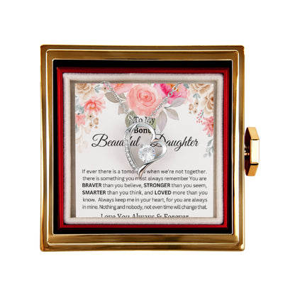 To My Bonus Daughter-Yor are Love More than U Know-Forever Love Necklace with Luxurious Box
