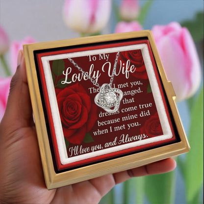 Romantic Keepsake-To My Lovely Wife-Love Knot Neceklace