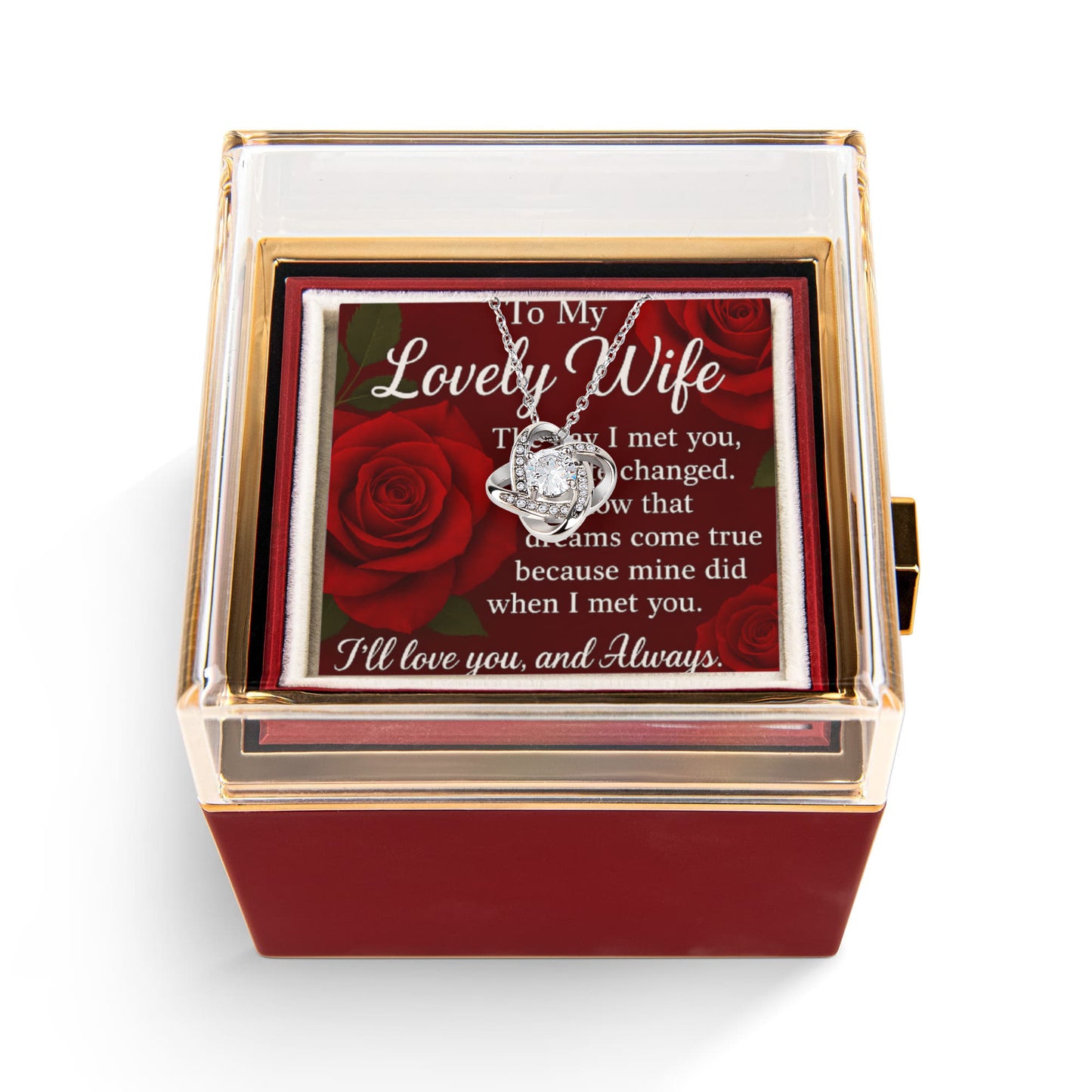 Romantic Keepsake-To My Lovely Wife-Love Knot Neceklace