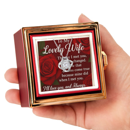 Romantic Keepsake-To My Lovely Wife-Love Knot Neceklace