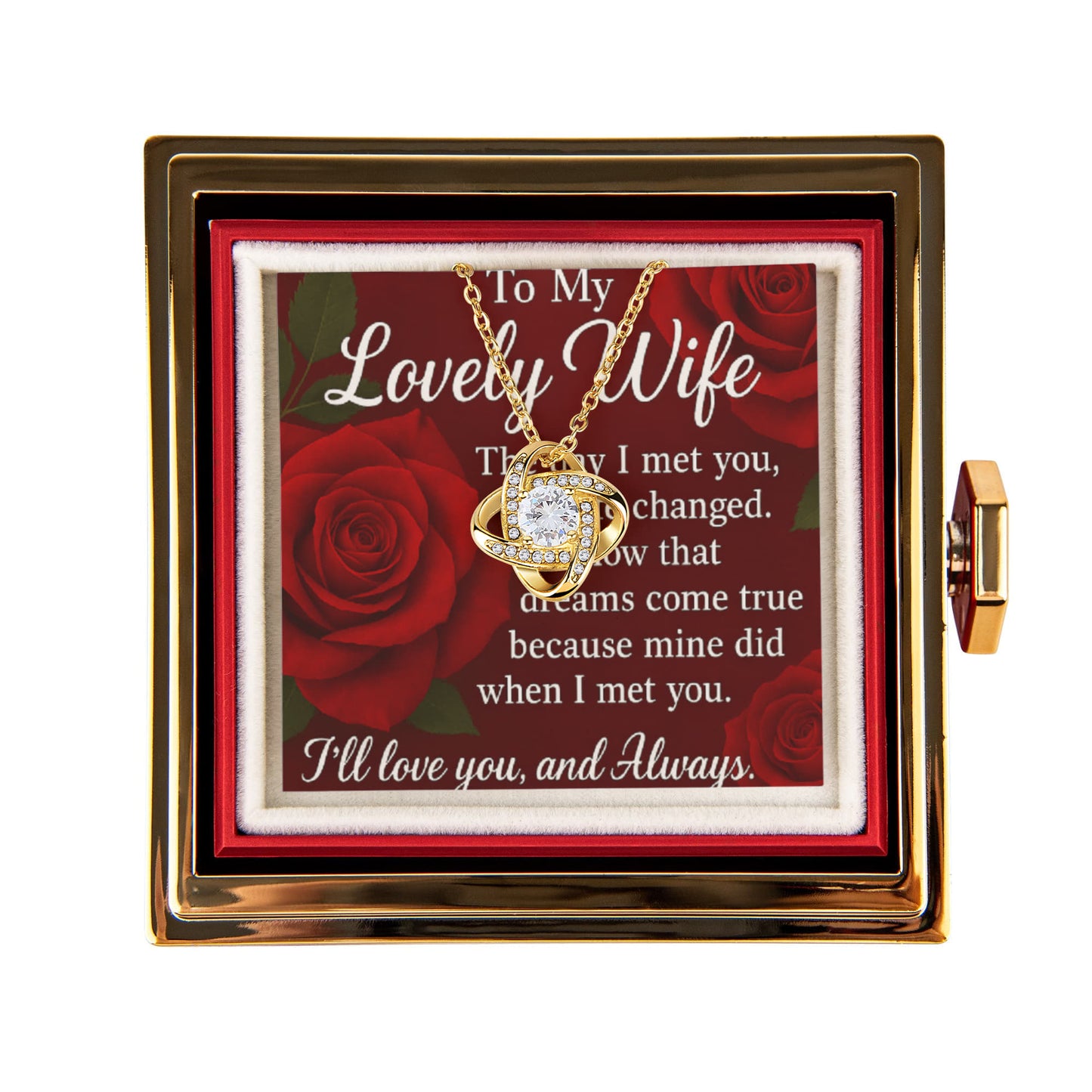 Romantic Keepsake-To My Lovely Wife-Love Knot Neceklace