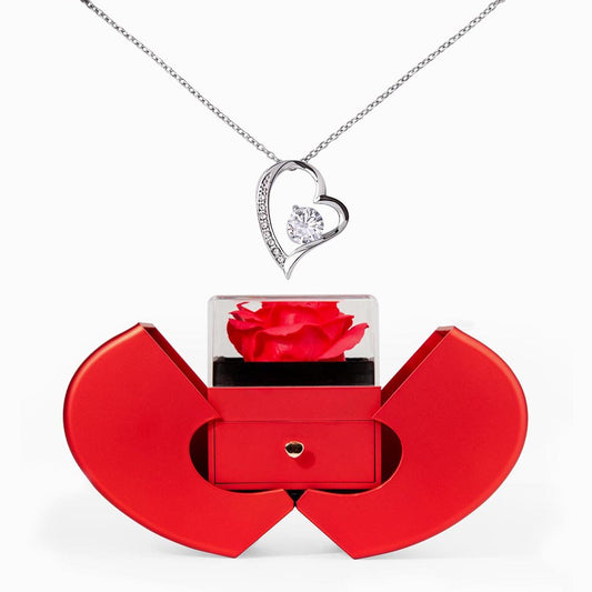 To My Smoking Hot Wife -Forever Love Necklace in a Red Heart Rose Box