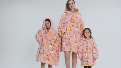 Family Matching Hoodies Blanket Oversize Plush Wearable Fleece Sherpa 💕⭐⭐⭐⭐⭐